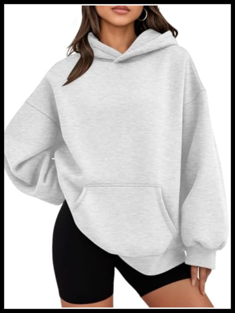 Oversized Hoodie Womens 100% Polyester Pullover Sweatshirt Kangaroo Pocket